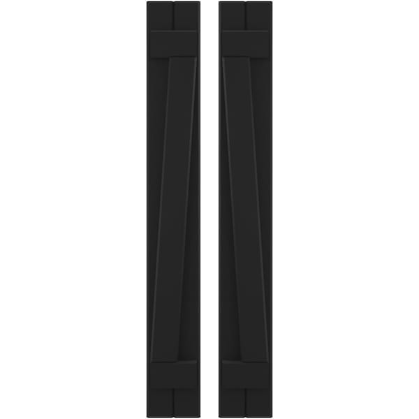 Ekena Millwork Americraft 2-Board (2 Batten) Wood Joined Board-n-Batten Shutters w/ Z-Bar, ARW102BB207X48BLH, PR ARW102BB207X48BLH - main